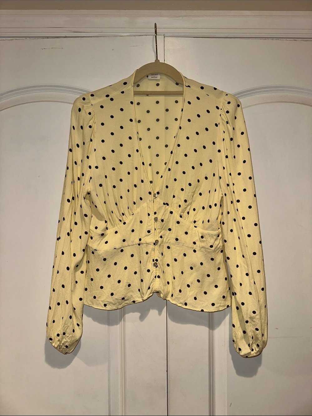 Wilfred Cream Polka Dot Blouse with Black Dots